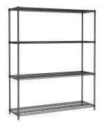 ÉTAGÈRES 4 LEVELS 1500 NOIR DÉMONTABLE - Combisteel