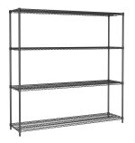 ÉTAGÈRES 4 LEVELS 1800 NOIR DÉMONTABLE - Combisteel