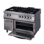 Premium cuisinière - 6 brûleurs - unité triple - profondeur 90 cm - gaz incl four électrique - Maxima