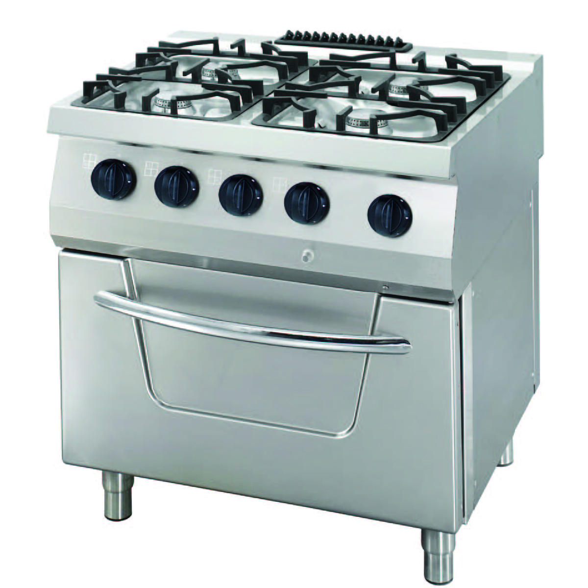 Heavy Duty cuisinière - 4 brûleurs - unité double - profondeur 70 cm - 33 kW - gaz incl four électrique Heavy Duty cuisinière - 4 brûleurs - unité double - profondeur 70 cm - 33 kW - gaz incl four électrique - Maxima – Image 1