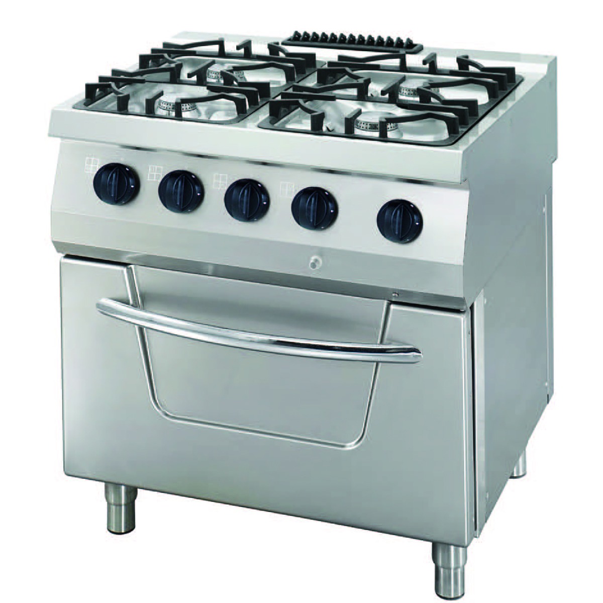 Heavy Duty cuisinière - 4 brûleurs - unité double - profondeur 70 cm - 31 kW - gaz avec four Heavy Duty cuisinière - 4 brûleurs - unité double - profondeur 70 cm - 31 kW - gaz avec four - Maxima – Image 1