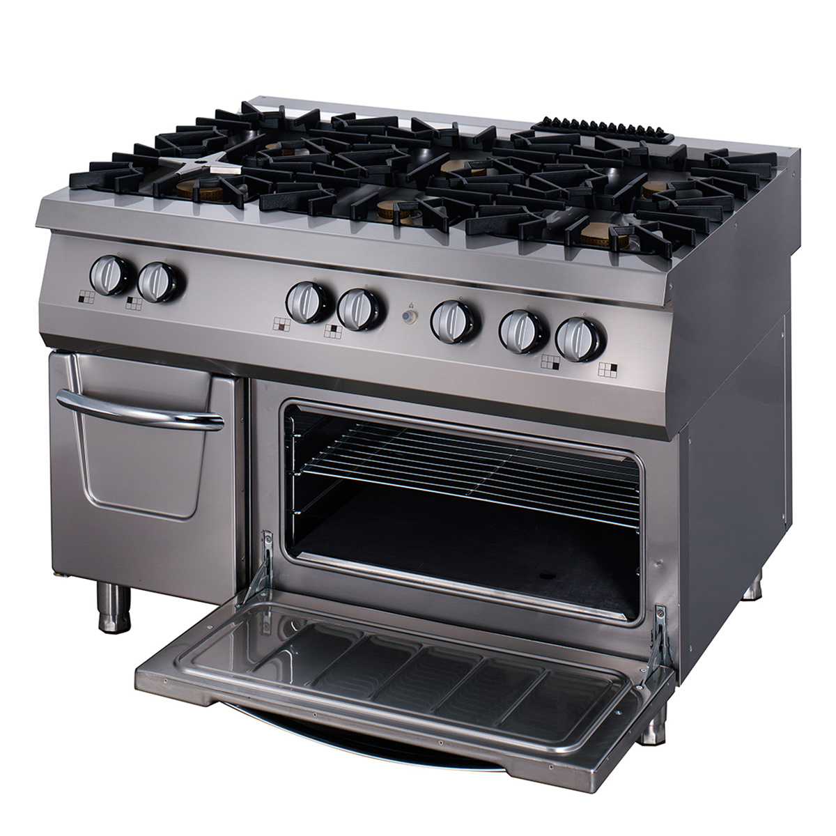 Premium cuisinière - 6 brûleurs - unité triple - profondeur 90 cm - incl four - gaz Premium cuisinière - 6 brûleurs - unité triple - profondeur 90 cm - incl four - gaz - Maxima – Image 1