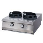 Premium cuiseur wok - 2 x 28,5 cm anneaux de cuisson - unité double - profondeur 90 cm - gaz - Maxima