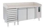 TABLE PRÉP POUR PIZZA 2 PORTES 7 TIROIRS - Combisteel