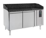 TABLE PRÉP POUR PIZZA 2 PORTES GRANIT NOIR - Combisteel