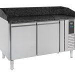 TABLE PRÉP POUR PIZZA 2 PORTES GRANIT NOIR - Combisteel