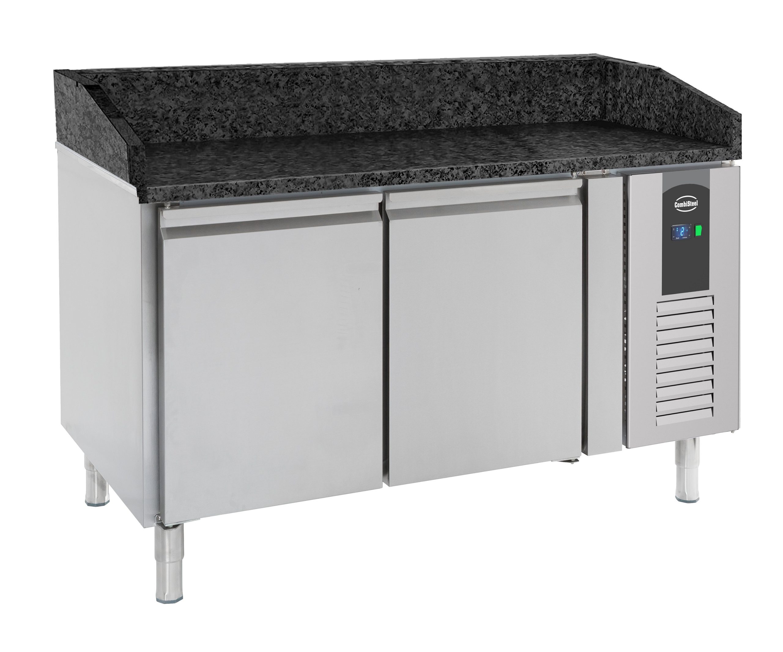 TABLE PRÉP POUR PIZZA 2 PORTES GRANIT NOIR - Combisteel TABLE PRÉP POUR PIZZA 2 PORTES GRANIT NOIR - Combisteel – Image 1
