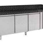 TABLE PRÉP POUR PIZZA 3 PORTES GRANIT NOIR - Combisteel