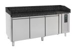TABLE PRÉP POUR PIZZA 3 PORTES GRANIT NOIR - Combisteel