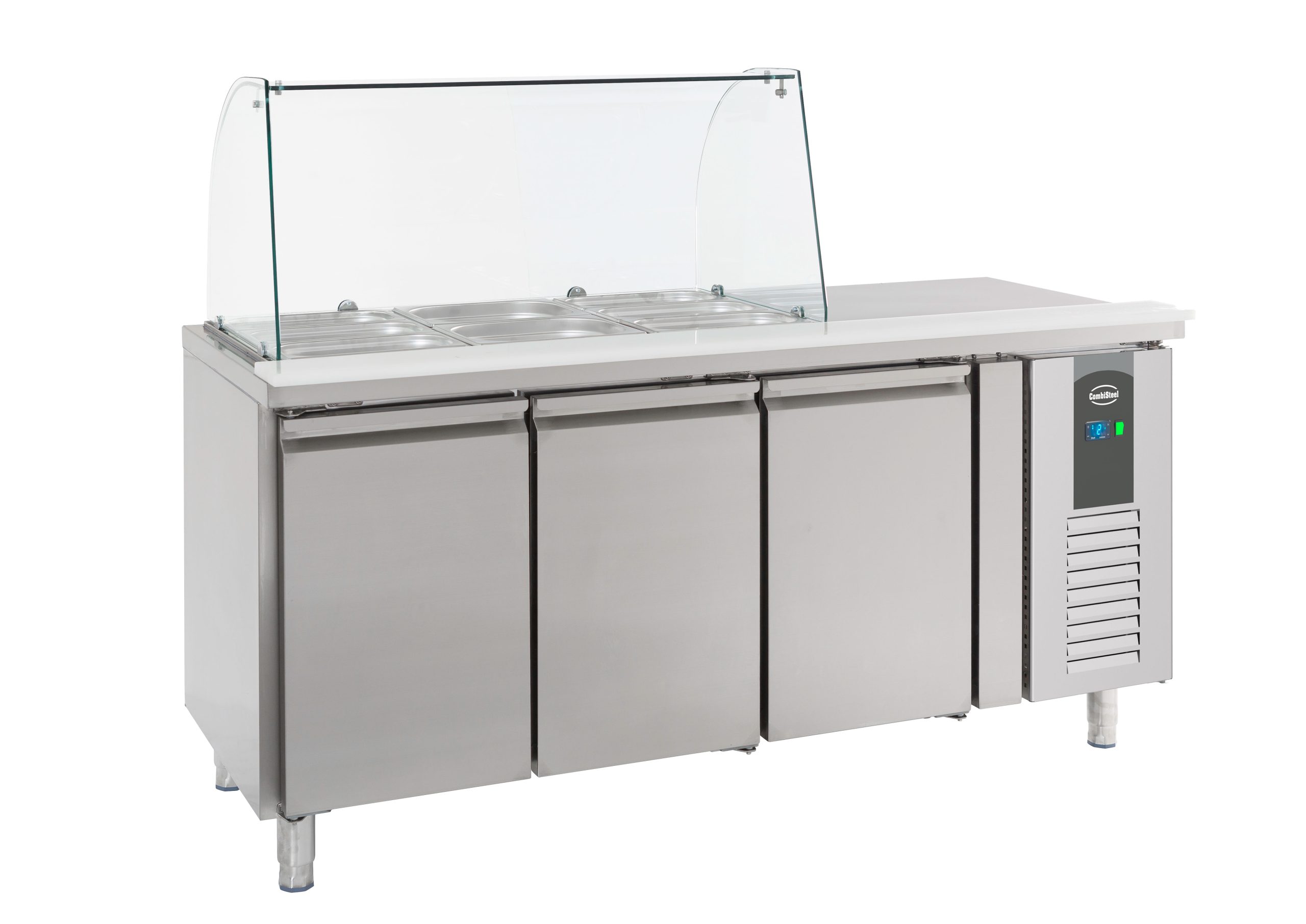 TABLE RÉFRIGÉRÉE AVEC VERRE 3 PORTES - Combisteel TABLE RÉFRIGÉRÉE AVEC VERRE 3 PORTES - Combisteel – Image 1
