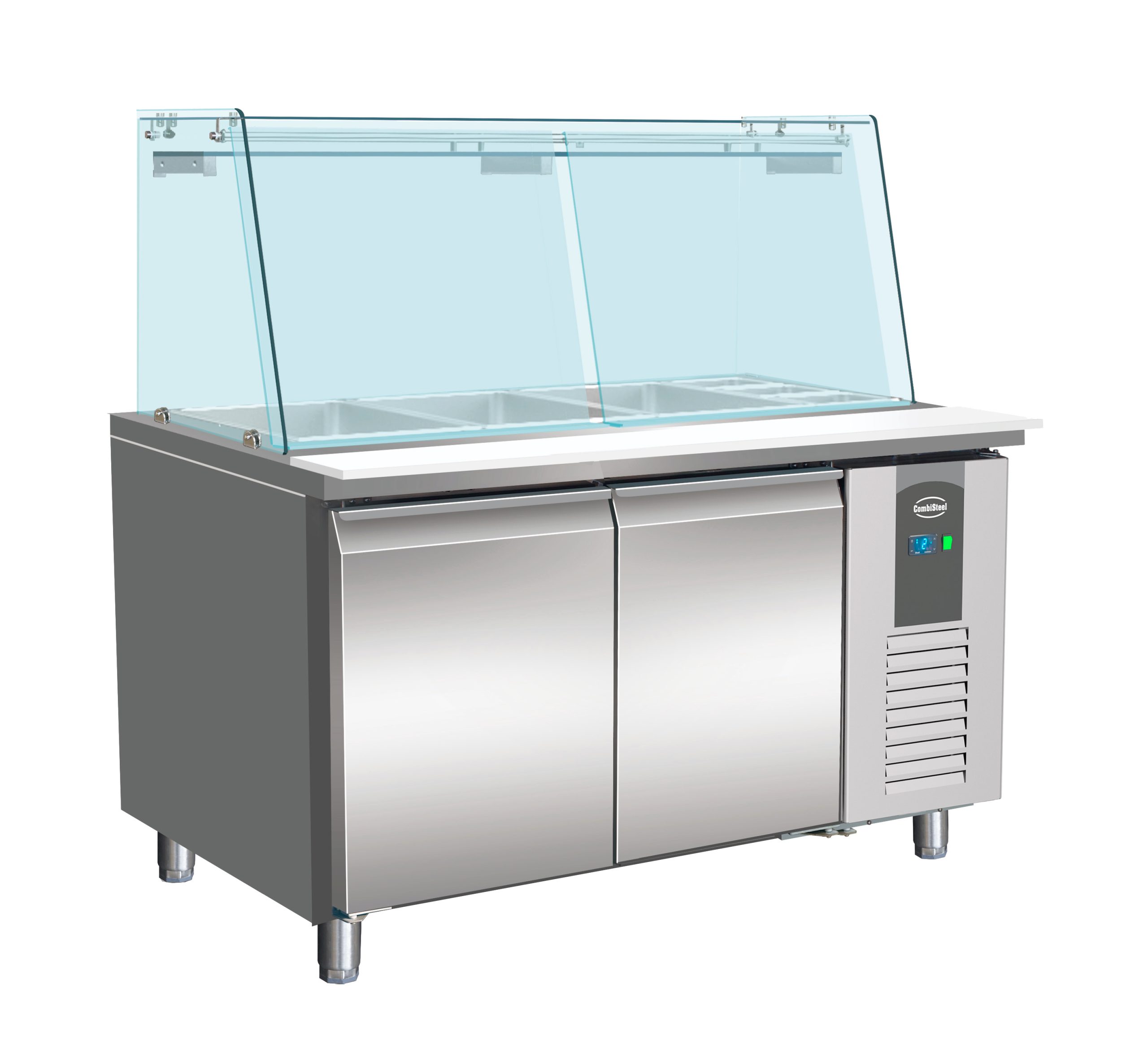 TABLE RÉFRIGÉRÉE PÂTISSERIE AVEC VERRE 2 PORTES 4x 1/1 GN RÉCIPIENT - Combisteel TABLE RÉFRIGÉRÉE PÂTISSERIE AVEC VERRE 2 PORTES 4x 1/1 GN RÉCIPIENT - Combisteel – Image 1