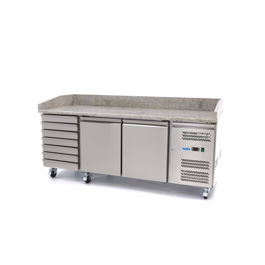 Réfrigérateur pour la préparation des pizzas - 202 cm - 2 portes - 7 tiroirs Réfrigérateur pour la préparation des pizzas - 202 cm - 2 portes - 7 tiroirs - Maxima – Image 1