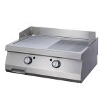 Heavy Duty plaque de gril - demi-rainuré - unité double - profondeur 70 cm - électrique - Maxima