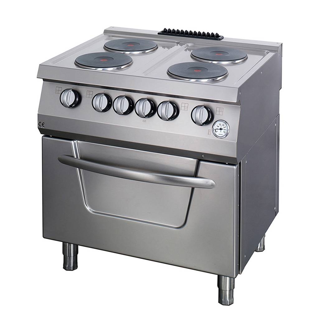 Heavy Duty cuisinière - 4 brûleurs - unité double - profondeur 70 cm - avec four - électrique Heavy Duty cuisinière - 4 brûleurs - unité double - profondeur 70 cm - avec four - électrique - Maxima – Image 1
