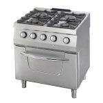 Heavy Duty cuisinière - 4 brûleurs - unité double - profondeur 70 cm - 37kW - gaz incl four - Maxima
