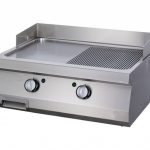 Heavy Duty plaque de gril - demi-rainuré chromé - unité double - profondeur 70 cm - gaz - Maxima