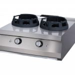 Heavy Duty cuiseur wok - 2 x Ø 28,5 cm anneaux de cuisson - unité double - profondeur 70 cm - gaz - Maxima