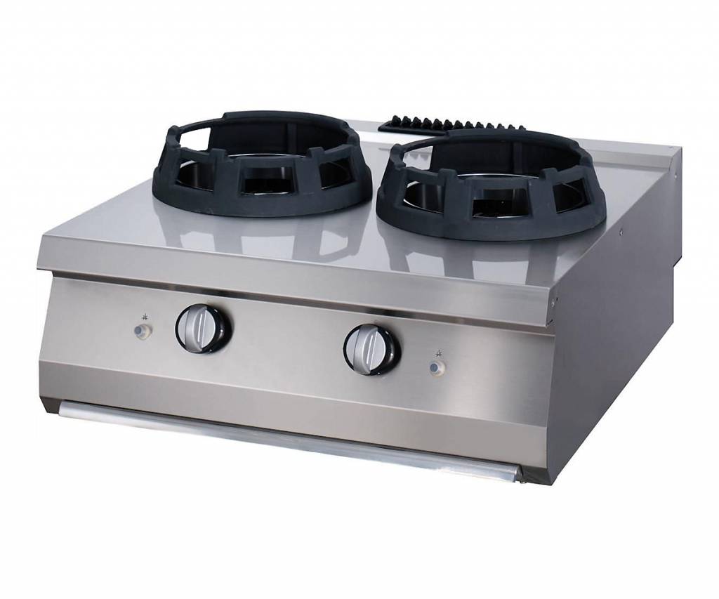 Heavy Duty cuiseur wok - 2 x Ø 28,5 cm anneaux de cuisson - unité double - profondeur 70 cm - gaz Heavy Duty cuiseur wok - 2 x Ø 28,5 cm anneaux de cuisson - unité double - profondeur 70 cm - gaz - Maxima – Image 1