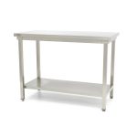 Table en acier inoxydable - 200 x 60 cm - hauteur réglable - avec étagère de rangement - Maxima