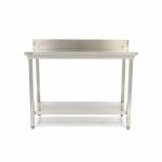 Table en acier inoxydable - 120 x 70 cm - hauteur réglable - avec dosseret - Maxima