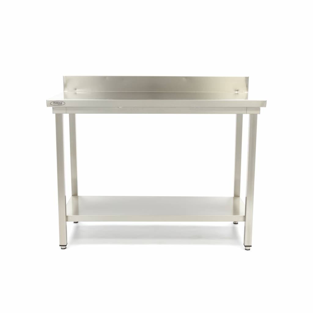 Table en acier inoxydable - 200 x 70 cm - hauteur réglable - avec dosseret Table en acier inoxydable - 200 x 70 cm - hauteur réglable - avec dosseret - Maxima – Image 1