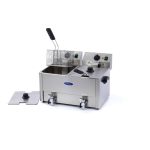 Friteuse - 2 x 8 L - 2 paniers - avec robinet de vidange - Maxima
