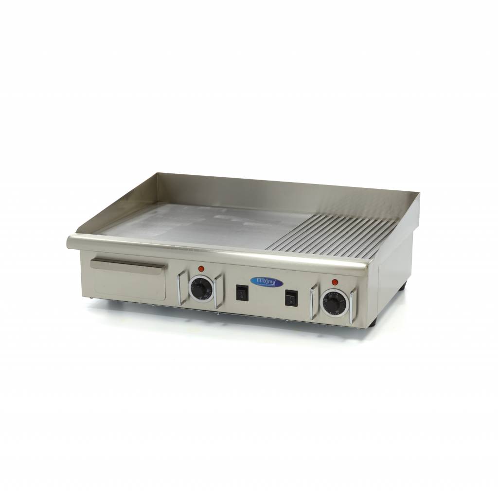 Plaque de gril - demi-rainuré - 73 cm - incl plateau d'égouttement - 400V Plaque de gril - demi-rainuré - 73 cm - incl plateau d'égouttement - 400V - Maxima – Image 1