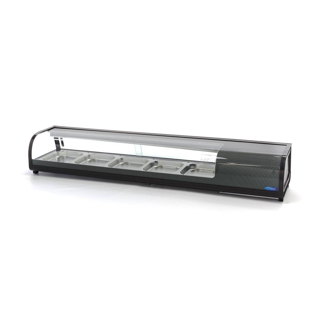 Présentoir de sushis et de tapas -132 L - incl 5 x 1/2 GN - modèle de table Présentoir de sushis et de tapas -132 L - incl 5 x 1/2 GN - modèle de table - Maxima – Image 1
