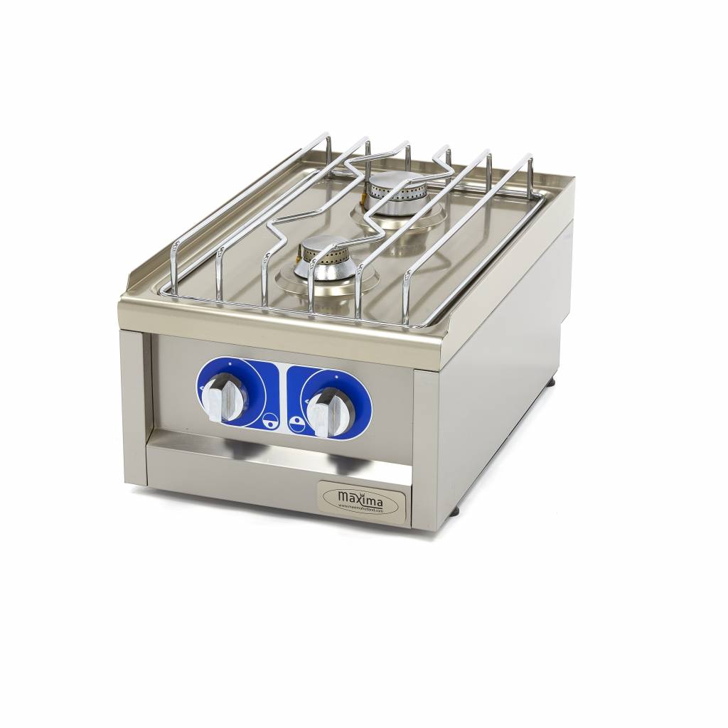 Cuiseur de qualité commerciale - 2 brûleurs - unité simple - profondeur 60 cm - gaz Cuiseur de qualité commerciale - 2 brûleurs - unité simple - profondeur 60 cm - gaz - Maxima – Image 1