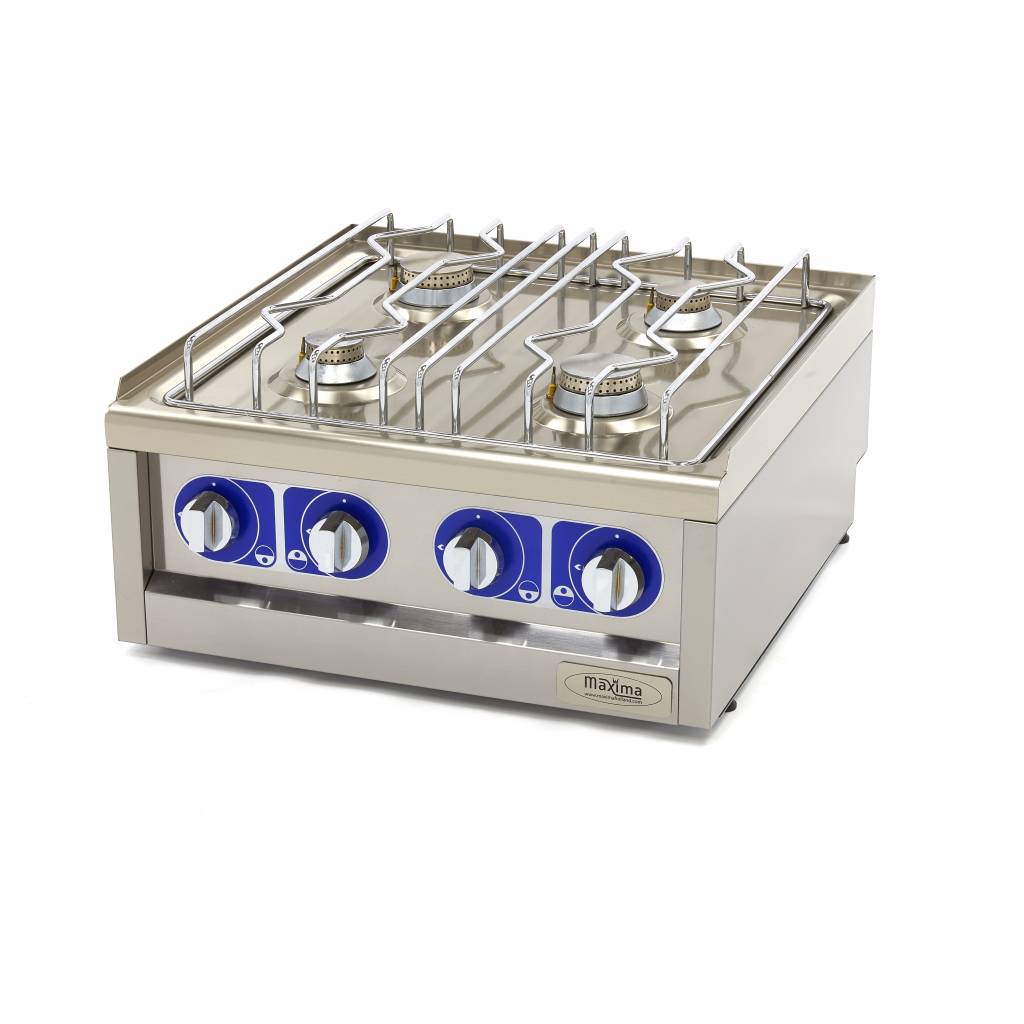 Cuiseur de qualité commerciale - 4 brûleurs - unité double - profondeur 60 cm - gaz Cuiseur de qualité commerciale - 4 brûleurs - unité double - profondeur 60 cm - gaz - Maxima – Image 1