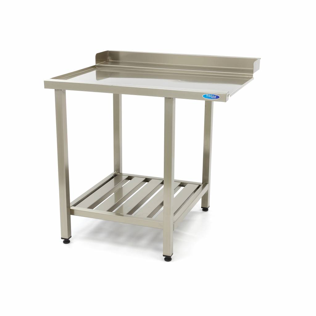 Table lave-vaisselle - 70 x 75 cm - gauche - avec dosseret et étagère de rangement Table lave-vaisselle - 70 x 75 cm - gauche - avec dosseret et étagère de rangement - Maxima – Image 1
