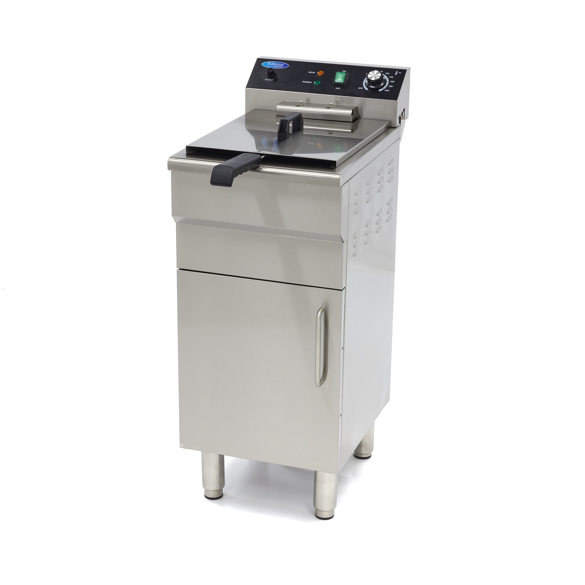 Friteuse - 16 L - 1 panier - avec robinet de vidange et support - 400V Friteuse - 16 L - 1 panier - avec robinet de vidange et support - 400V - Maxima – Image 1