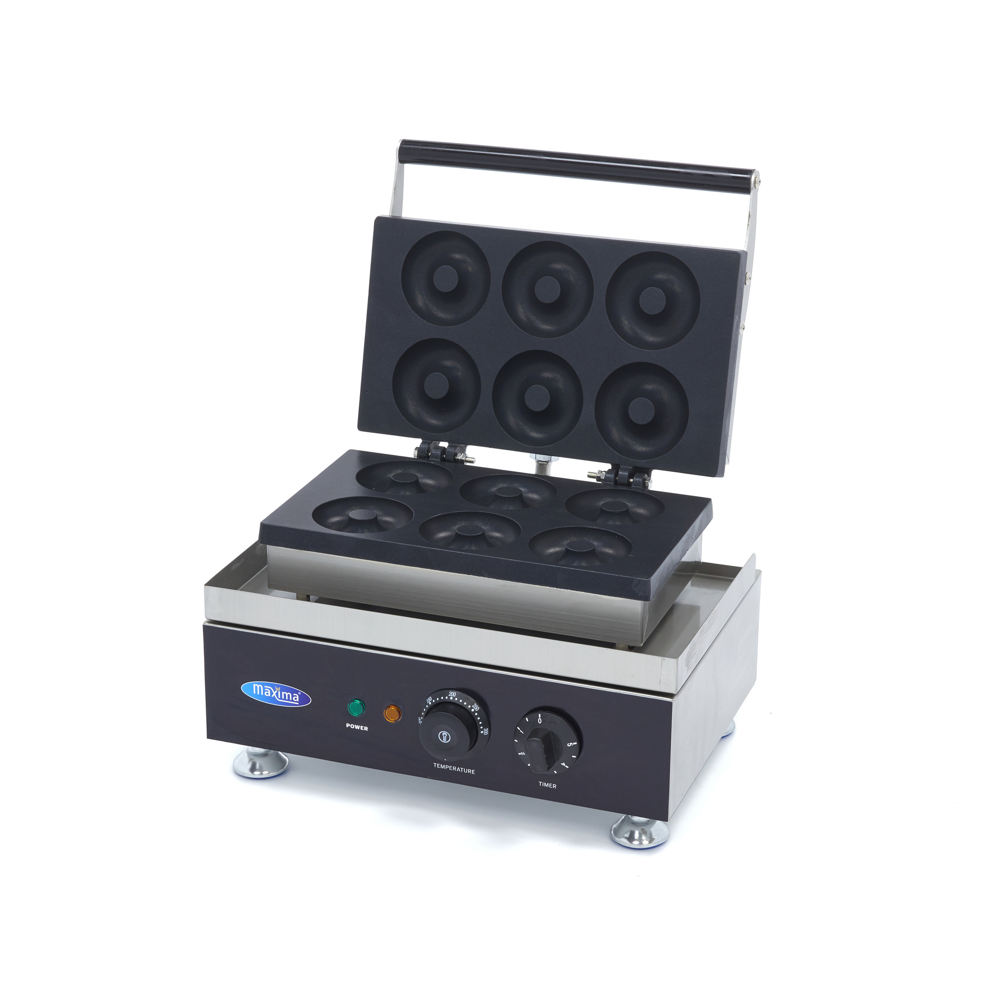 Machine à beignets - 6 beignets - Ø8 cm - avec minuterie intégrée Machine à beignets - 6 beignets - Ø8 cm - avec minuterie intégrée - Maxima – Image 1