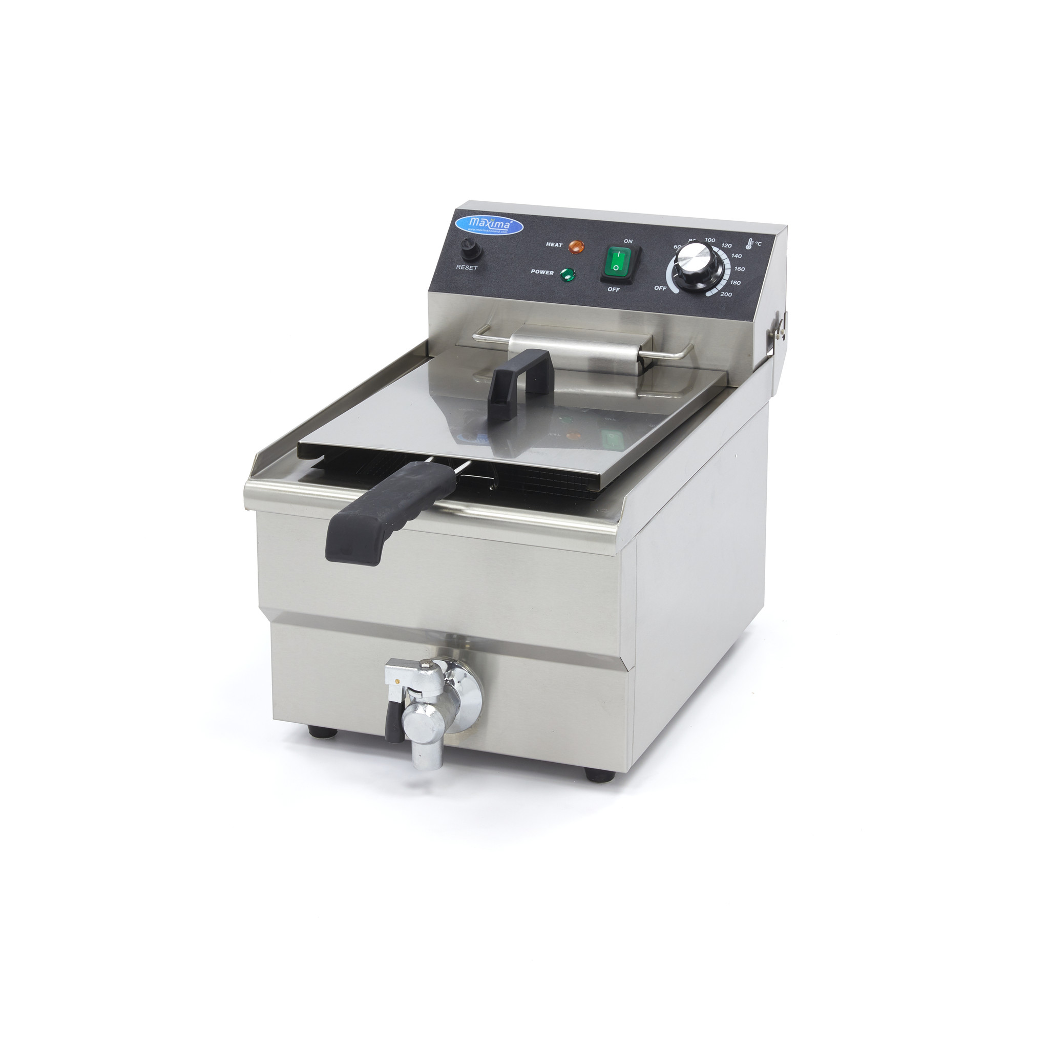 Friteuse - 13 L - 1 panier - avec robinet de vidange Friteuse - 13 L - 1 panier - avec robinet de vidange - Maxima – Image 1