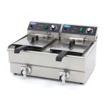 Friteuse - 2 x 13 L - 2 paniers - avec robinet de vidange - Maxima
