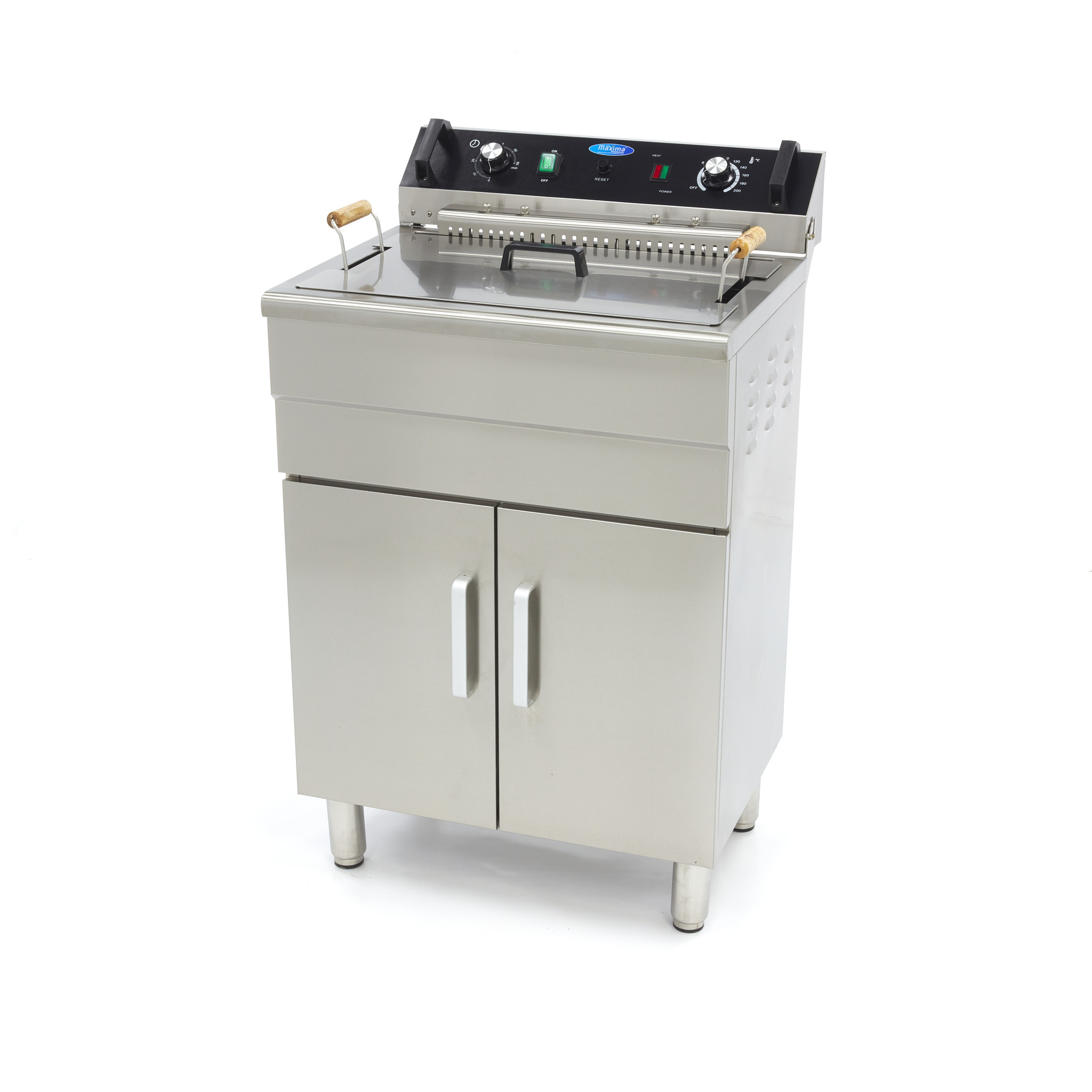 Friteuse - 30 L - 1 panier - avec robinet de vidange et support Friteuse - 30 L - 1 panier - avec robinet de vidange et support - Maxima – Image 1