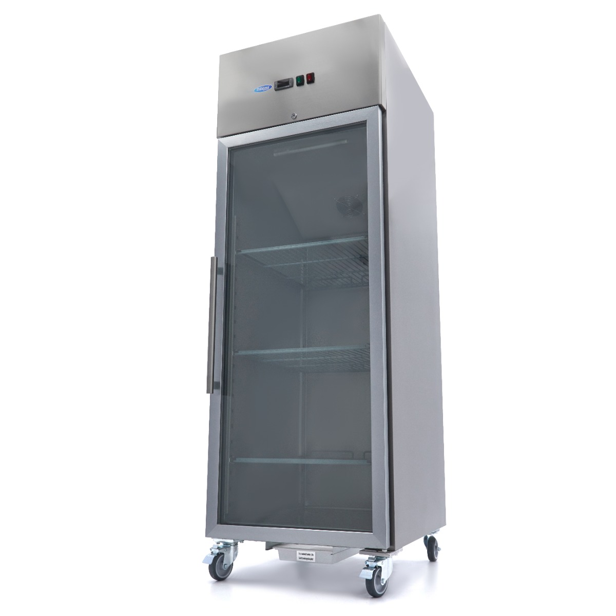 Congélateur - 600 L - 3 étagères réglables (2/1 GN) - acier inoxydable - avec porte en verre Congélateur - 600 L - 3 étagères réglables (2/1 GN) - acier inoxydable - avec porte en verre - Maxima – Image 1