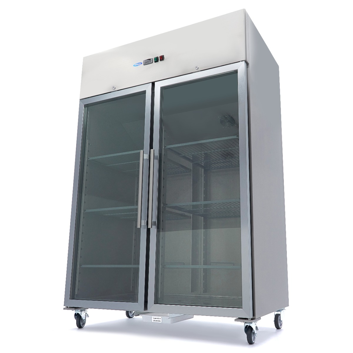 Congélateur - 1200 L - 6 étagères réglables (2/1 GN) - acier inoxydable - avec porte en verre Congélateur - 1200 L - 6 étagères réglables (2/1 GN) - acier inoxydable - avec porte en verre - Maxima – Image 1