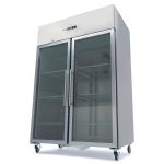 Congélateur - 1400 L - 6 étagères réglables (2/1 GN) - acier inoxydable - avec portes en verre - Maxima