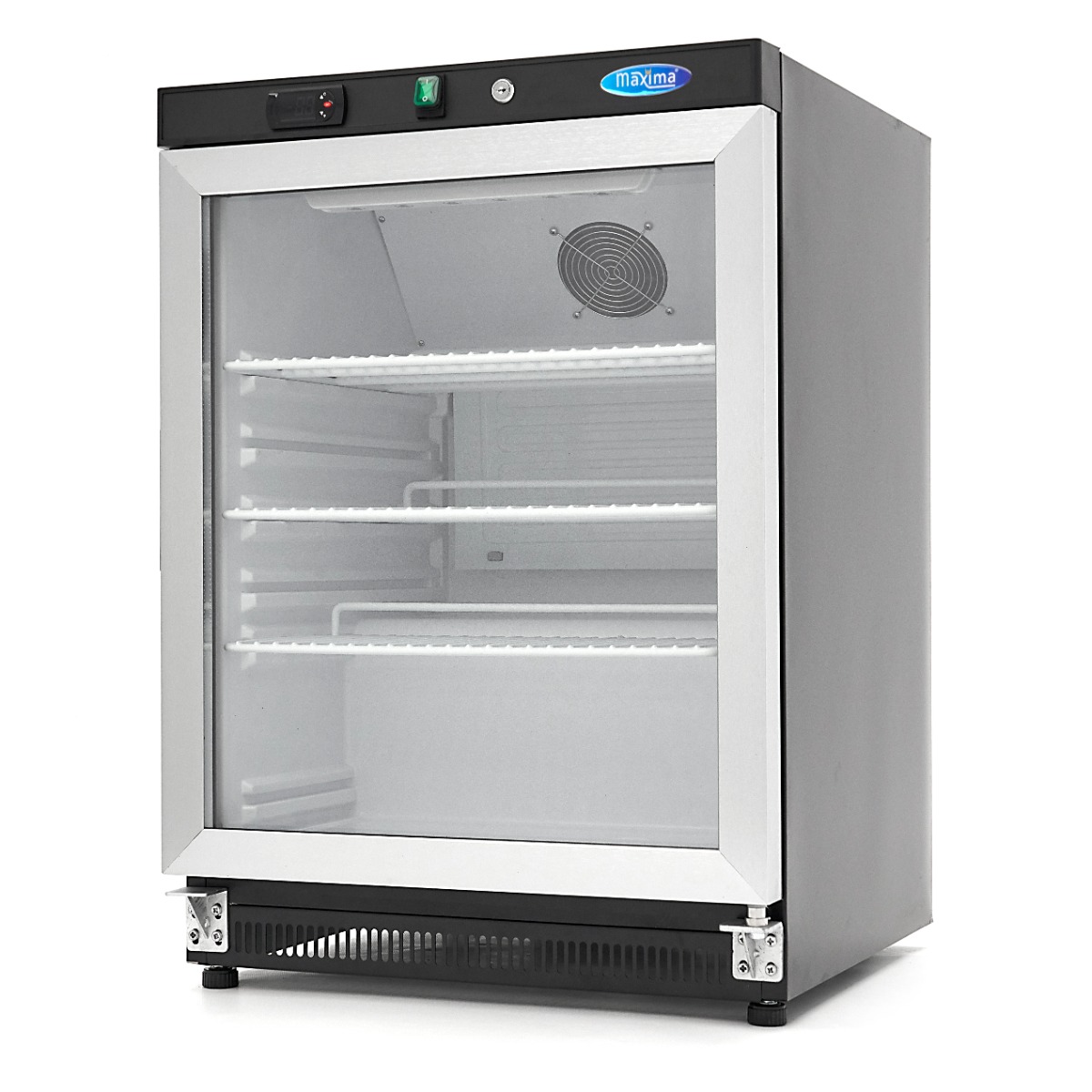 Réfrigérateur - 200 L - noir - avec porte en verre Réfrigérateur - 200 L - noir - avec porte en verre - Maxima – Image 1