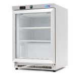 Congélateur - 200 L - acier inoxydable - avec porte en verre - Maxima