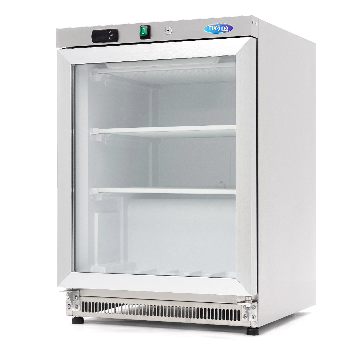 Congélateur - 200 L - acier inoxydable - avec porte en verre Congélateur - 200 L - acier inoxydable - avec porte en verre - Maxima – Image 1