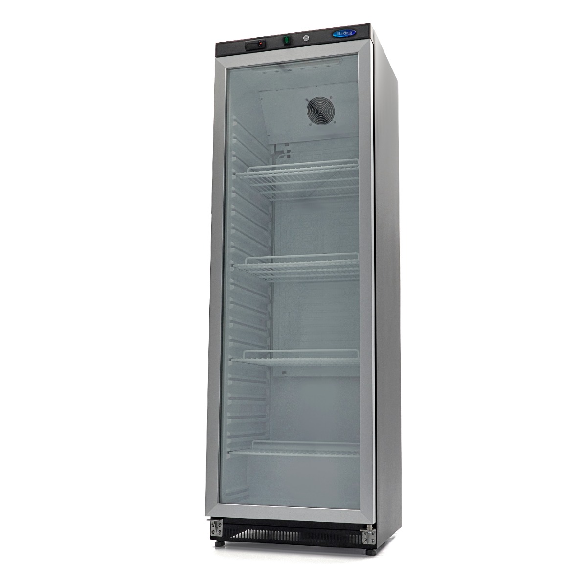 Réfrigérateur - 400 L - noir - avec porte en verre Réfrigérateur - 400 L - noir - avec porte en verre - Maxima – Image 1