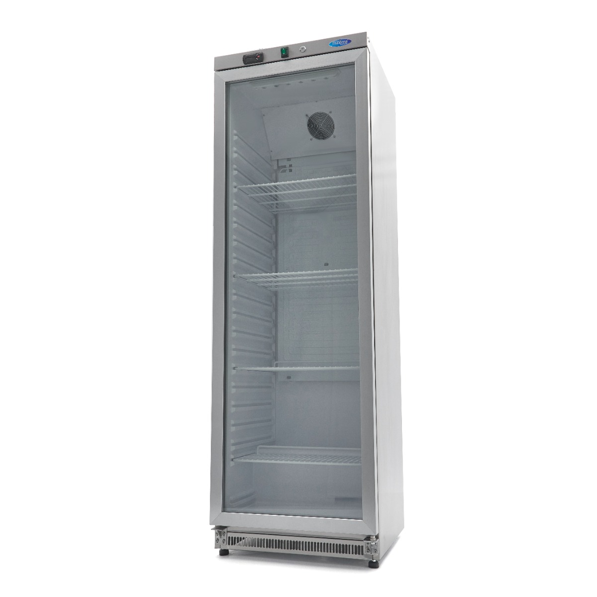 Réfrigérateur - 400 L - acier inoxydable - avec porte en verre Réfrigérateur - 400 L - acier inoxydable - avec porte en verre - Maxima – Image 1