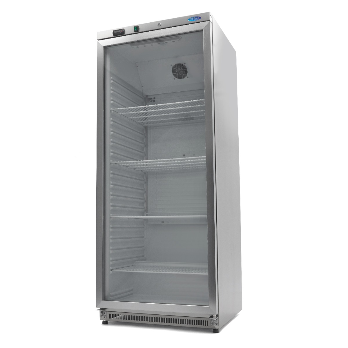 Réfrigérateur - 600 L - acier inoxydable - avec porte en verre Réfrigérateur - 600 L - acier inoxydable - avec porte en verre - Maxima – Image 1