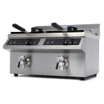 Friteuse - 2 x 8 L - 2 paniers - induction - avec robinet de vidange - Maxima