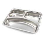 Assiette - 3 compartiments - acier inoxydable - lavable au lave-vaisselle - Maxima