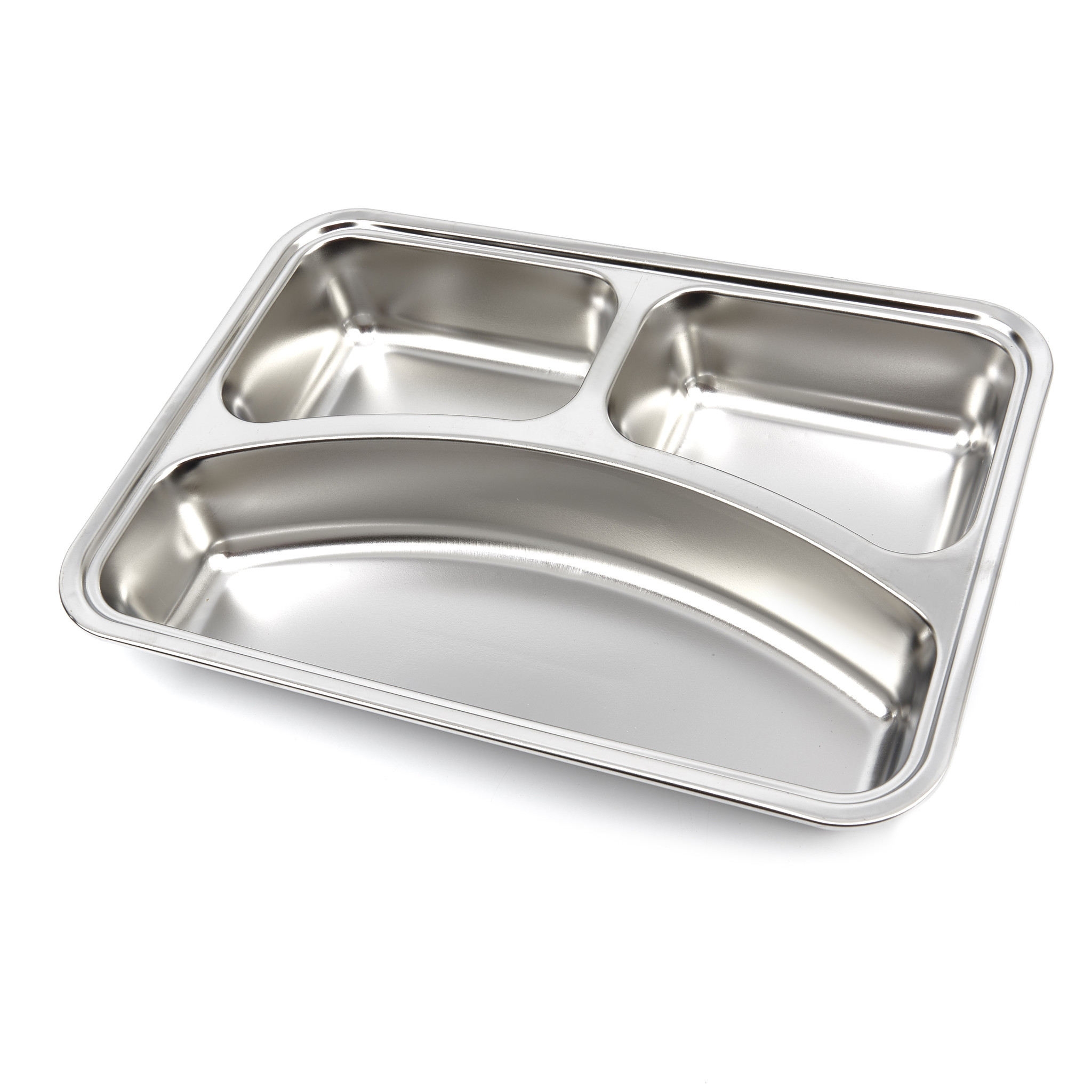 Assiette - 3 compartiments - acier inoxydable - lavable au lave-vaisselle Assiette - 3 compartiments - acier inoxydable - lavable au lave-vaisselle - Maxima – Image 1