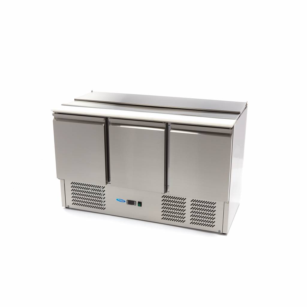 Saladette - 400 L - 137 cm - 3 portes - incl planche à découper Saladette - 400 L - 137 cm - 3 portes - incl planche à découper - Maxima – Image 1